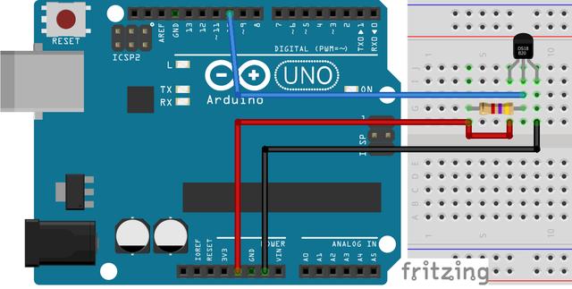 Montage de branchement DS18B20